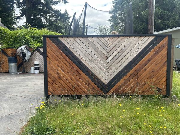 Cedar chevron fence